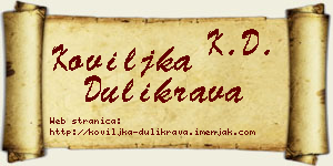 Koviljka Dulikrava vizit kartica